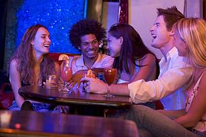 Young people at a bar