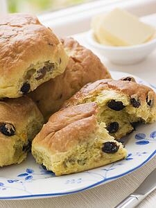 Plate of Saffron Fruit Buns