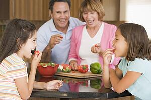 Family Preparing meal, mealtime Together 