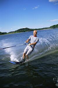 Man water skiing