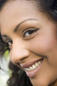 Head shot of woman smiling