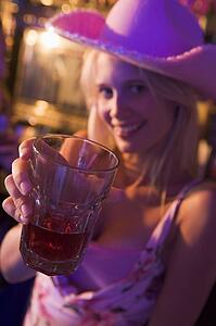 Young woman in a bar