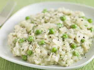 Pea and Mozzarella Risotto with Parmesan