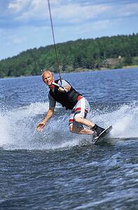 Man waterskiing