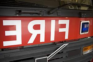 Shot of the front of a fire engine