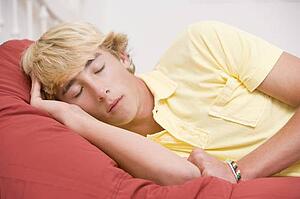 Teenage Boy Lying On Bed
