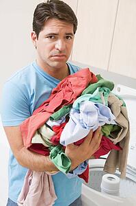 Man Upset Doing Laundry