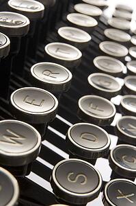 Close Up Of Old Fashioned Typewriter Keys