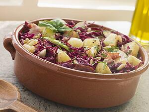 Potato Bacon and Pickled Red Cabbage Salad