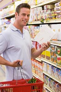 Man shopping at grocery store
