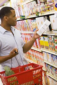 Man shopping at grocery store