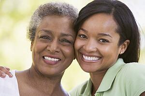 Two women outdoors smiling