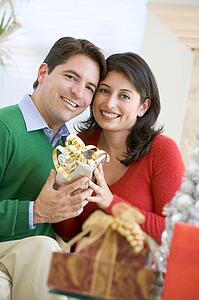 Husband Surprising Wife With Christmas Present