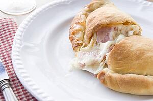 Spinach Tomato and Goats Cheese Calzone