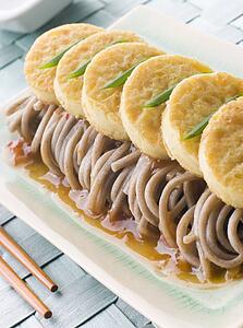 Fried Silken Tofu on Noodle Salad