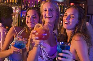 Young women in a bar