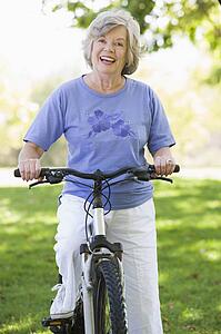 Senior woman on a bicycle