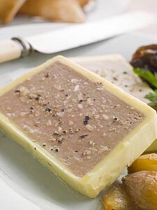 Chicken Liver and Foie Gras Parfait with Caramelised Shallots and Melba Toast