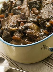 Winter Game Casserole In a Casserole Dish