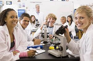 Students in physics class