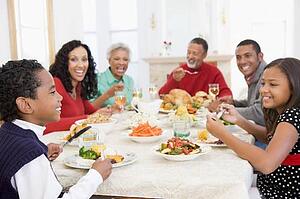 Family All Together At Christmas Dinner