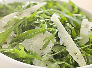Salad of Roquette Leaves and Parmesan Shavings with Olive Oil