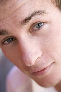 Head shot of man thinking