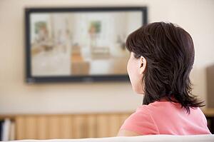 Woman watching television