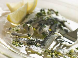 Anchovies marinated in Herbs Garlic and Lemon