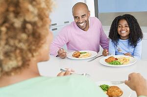 Family Eating A meal, mealtime Together 