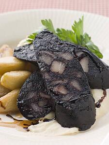 Boudin Noir Caramelised Apples and Pomme Puree with Balsamic