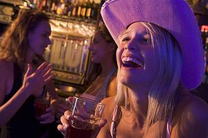 Young woman in a bar