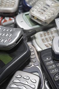 Pile Of Used Mobile Phones