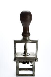 Studio Shot Of Old Fashioned Rubber Stamp