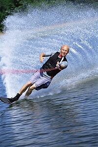 Man waterskiing