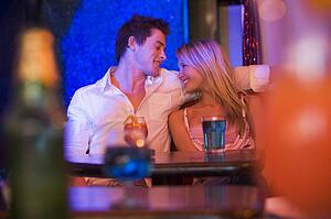 Young couple in a bar