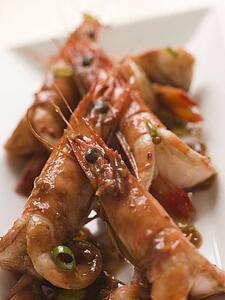 Butterflied Mediterranean Prawns with Chili Chocolate