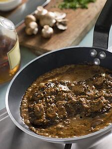 Steak Diane in a Saut pan