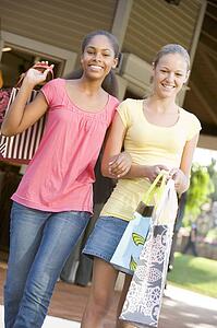 Teenage Girls Out Shopping 