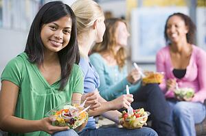 Students having lunch