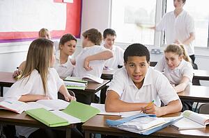 Secondary school students in a classroom