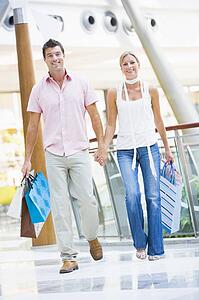 Young couple at a shopping mall