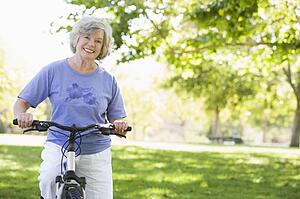 Senior woman on a bicycle