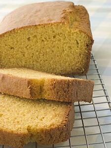 Loaf of Corn Bread on a Cooling rack