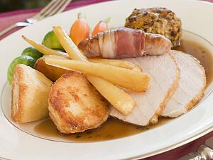 Traditional Roast Turkey with trimmings Plated