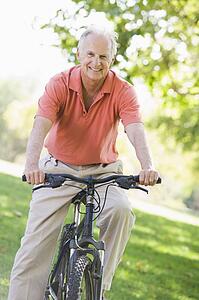 Senior man on a bicycle