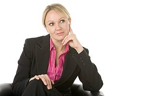Businesswoman Sitting And Thinking 