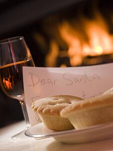Santa Plate of Mince Pie Sherry and a Letter