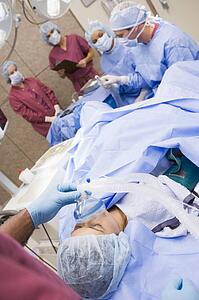 Patient undergoing egg retrieval procedure