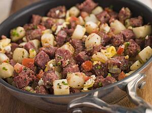 Corned Beef Hash in a Frying Pan